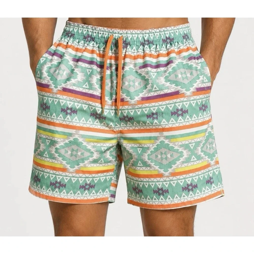Chubbies En Fuegos Swim Trunks Mens 2X Southwestern Aztec Stretch Lined Preppy